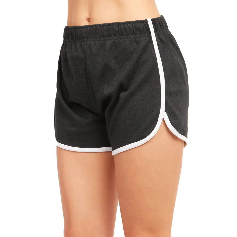 2 Women's Fashion Dolphin Shorts Cotton Casual Dance Athletic Yoga Sports Grey M