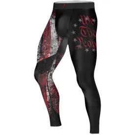 American Jiu Jitsu Grunge Men's Compression Leggings