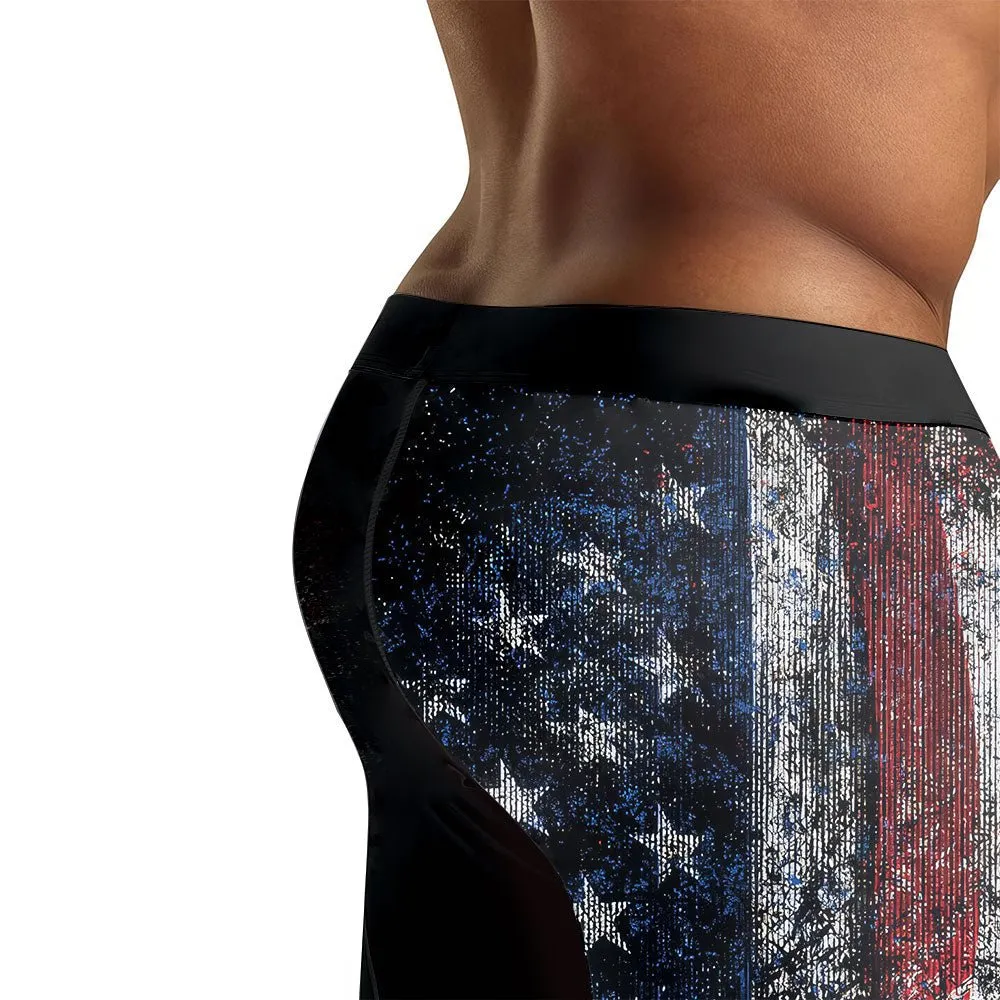 American Jiu Jitsu Grunge Men's Compression Leggings