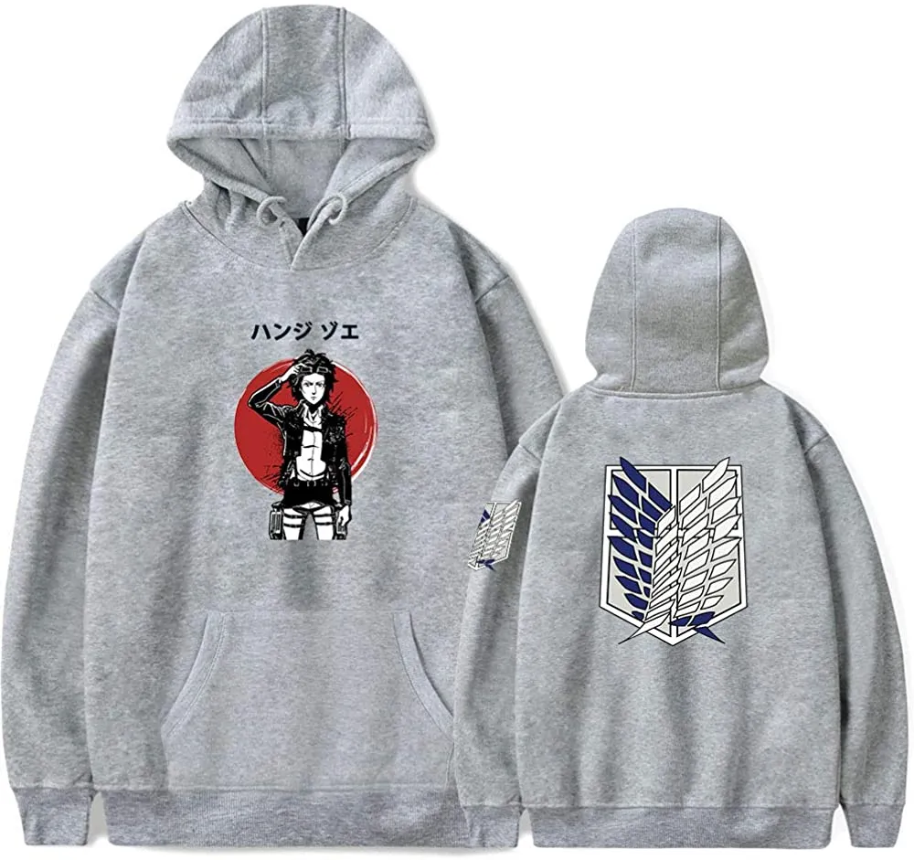Attack on Titan Hange Zo Hoodie Sweatshirts Anime Pullover Unisex Harajuku Tracksui