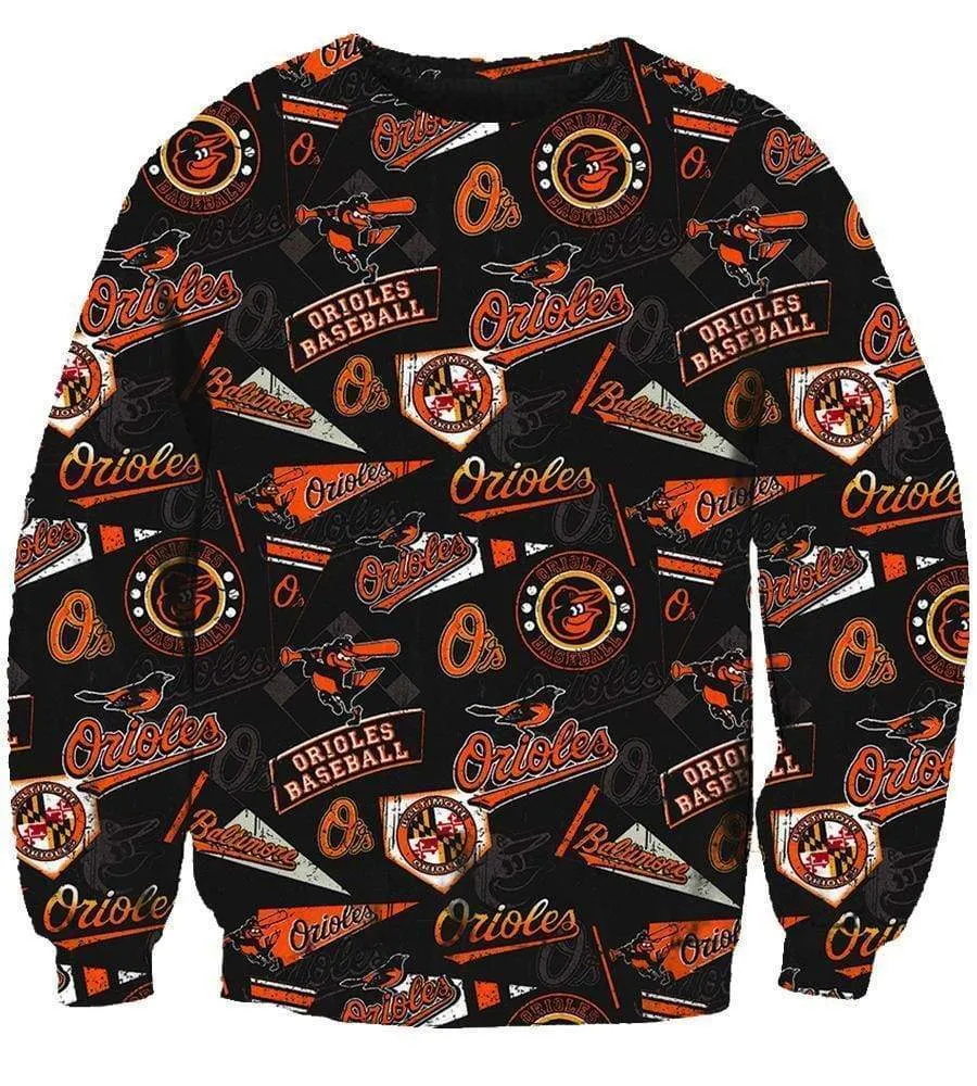 Baltimore Orioles Hoodies - Pullover Black Hoodie
