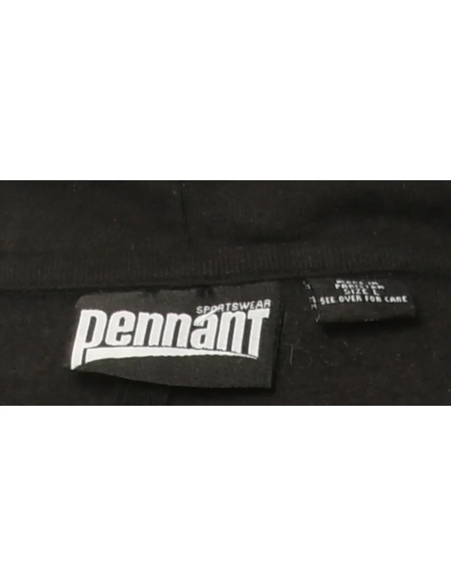Black Hooded Sports Sweatshirt - L