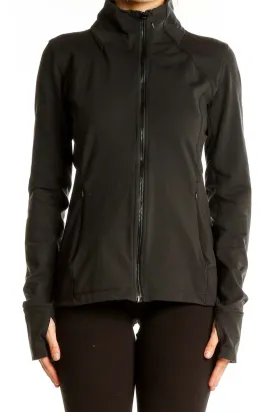 Black Sleek Performance Zip-Up Jacket