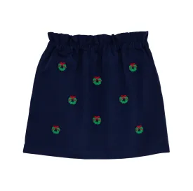 Critter Beasley Bag Skirt-Twill Nantucket Navy/Wreaths