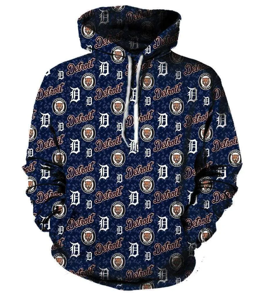 Detroit Tigers Hoodies - Pullover Blue Hoodie