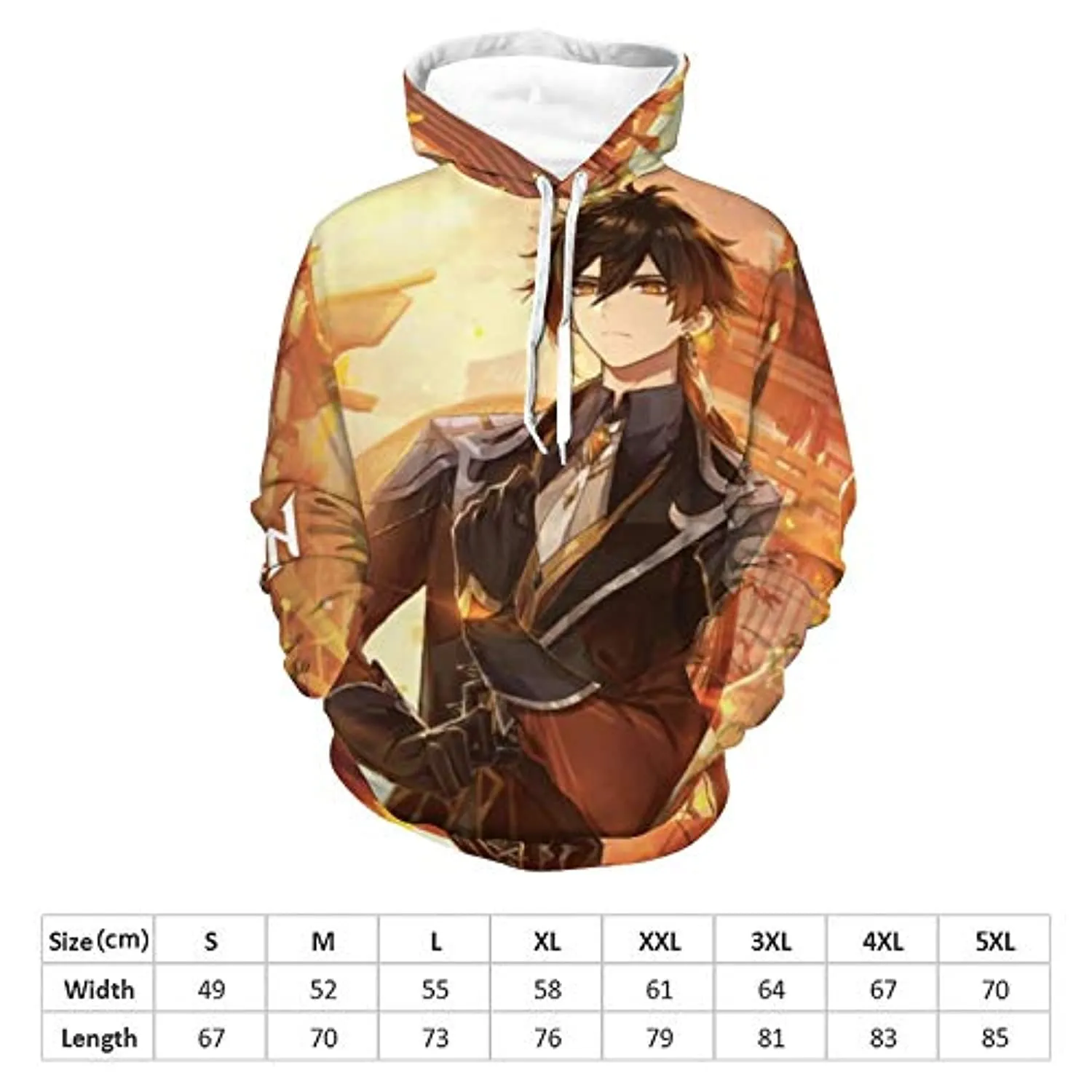Genshin Impact Hoodies - Zhong Li 3D Game Pullover Hooded Sweatshirt