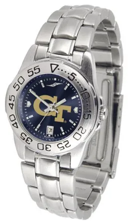 Georgia Tech Yellow Jackets Ladies AnoChrome  Steel Band Sports Watch