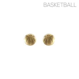 Gold Basketball Studs