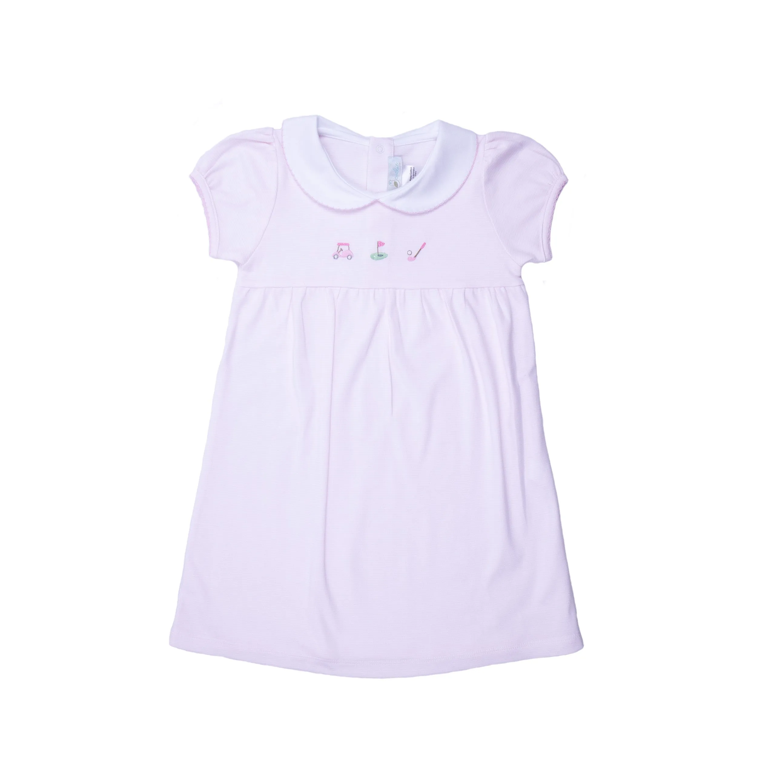 Golf Round Collar Pima Dress, Toddler Girls, Pink