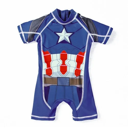 Kids Swimwear One Piece Boys Swimsuit Minions Batman Swimming Children Captain America Sport UPF50  Beachwear Baby Bathing Suit