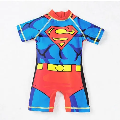 Kids Swimwear One Piece Boys Swimsuit Minions Batman Swimming Children Captain America Sport UPF50  Beachwear Baby Bathing Suit