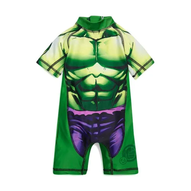 Kids Swimwear One Piece Boys Swimsuit Minions Batman Swimming Children Captain America Sport UPF50  Beachwear Baby Bathing Suit
