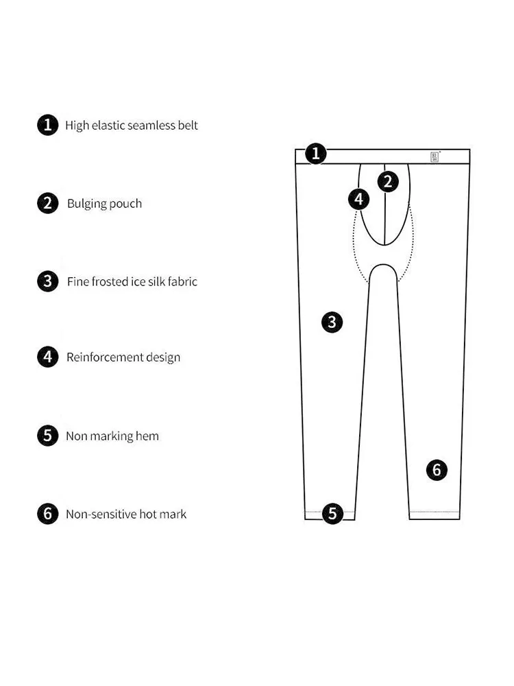 Men's Ice Silk Full Transparent Sexy Fitness Pants Sports Tights