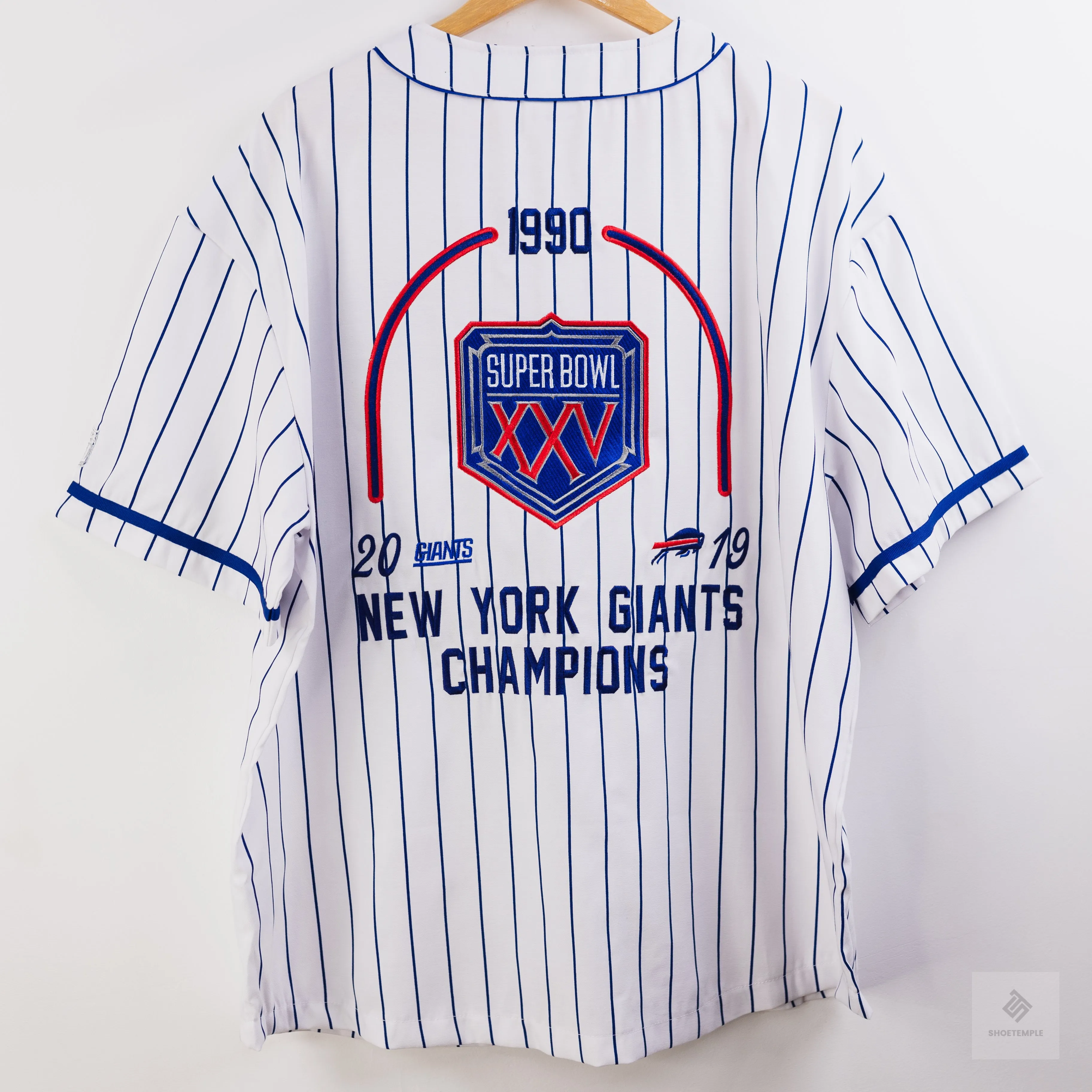 NFL Super Bowl Baseball Shirt - LCN NFL Pinstripe/NY