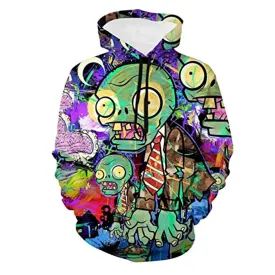 Plants vs Zombies Hoodies - 3D Print Pullover Gaming Hoodie for Teens