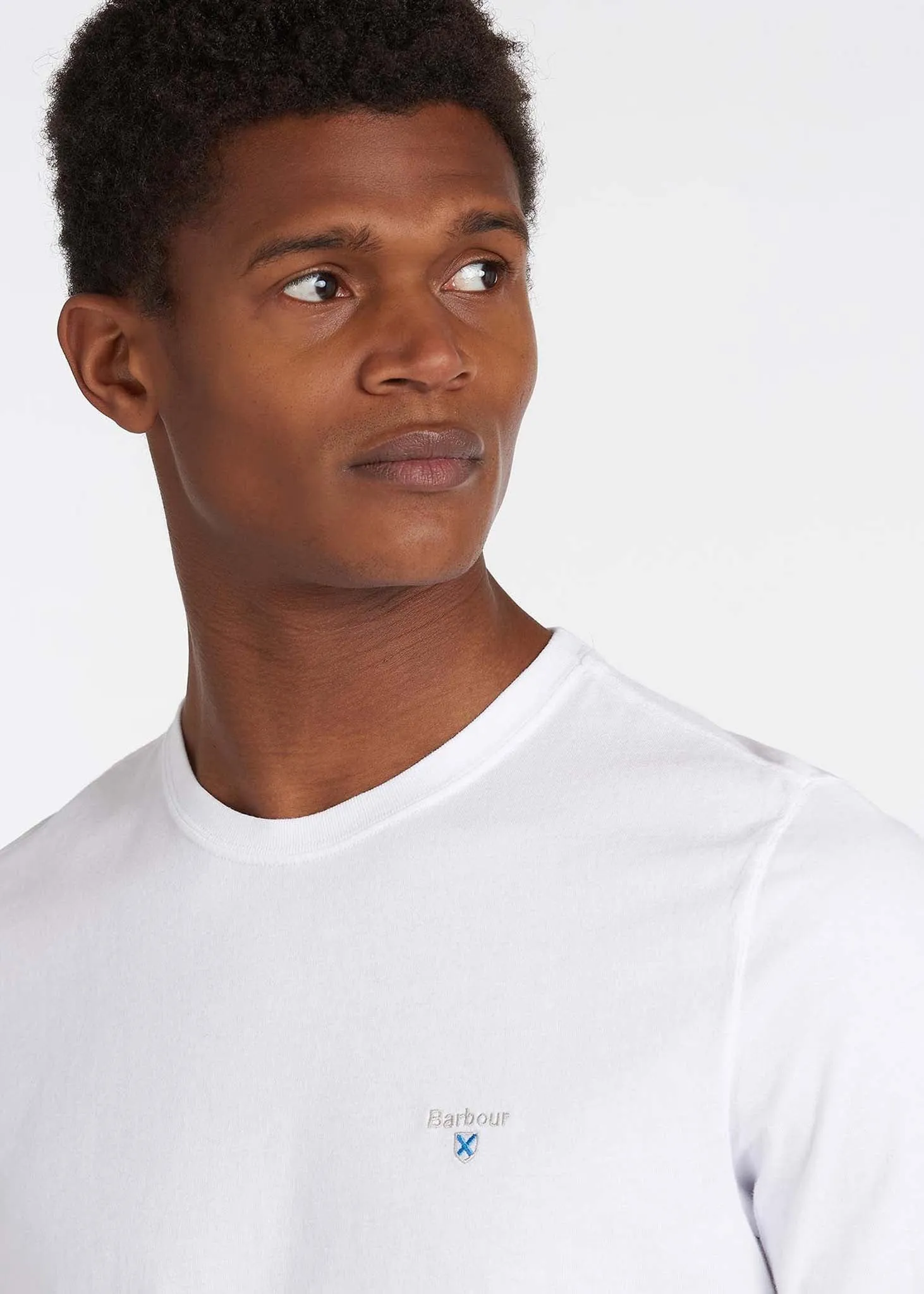 Tartan sports tee - white