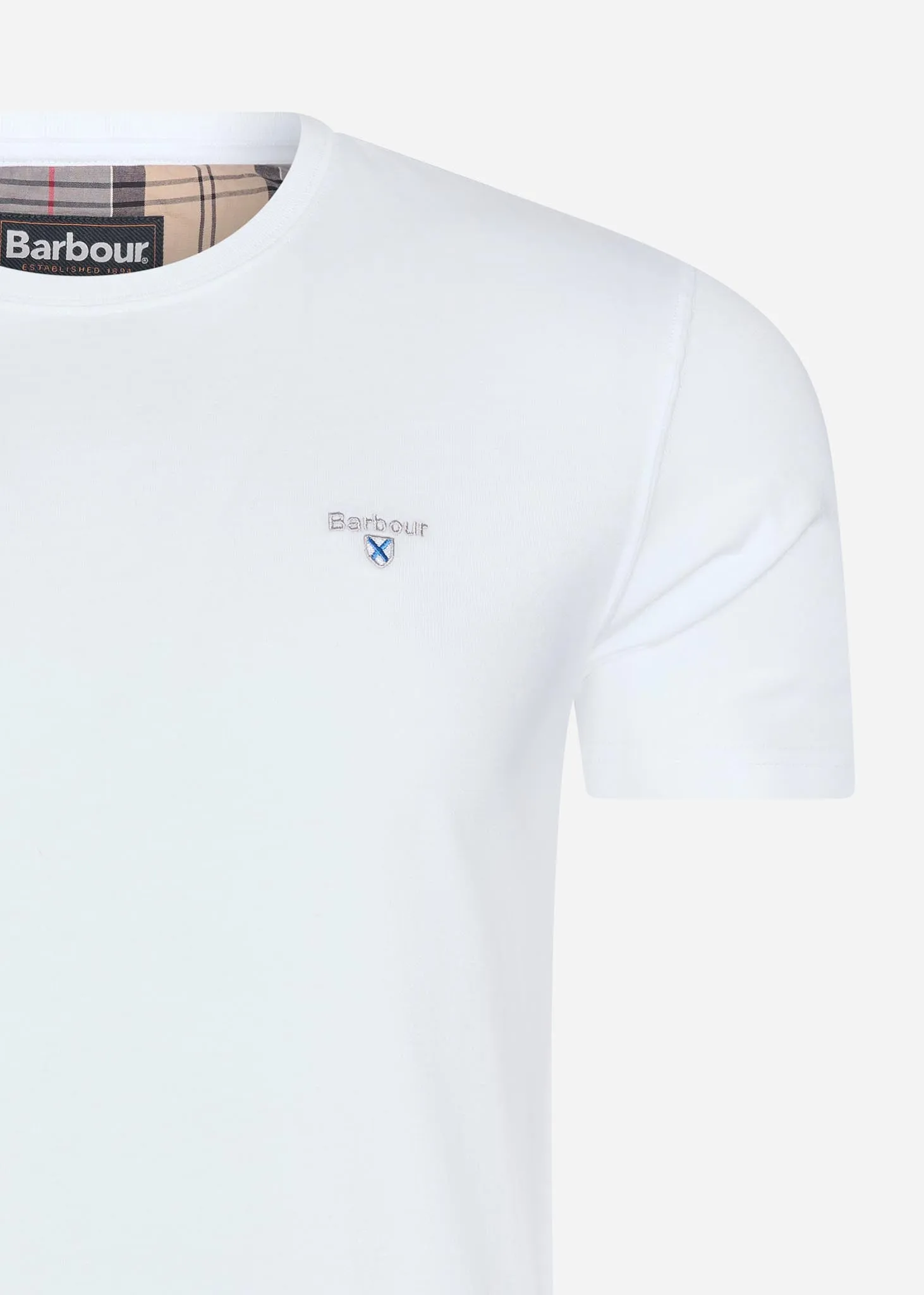 Tartan sports tee - white
