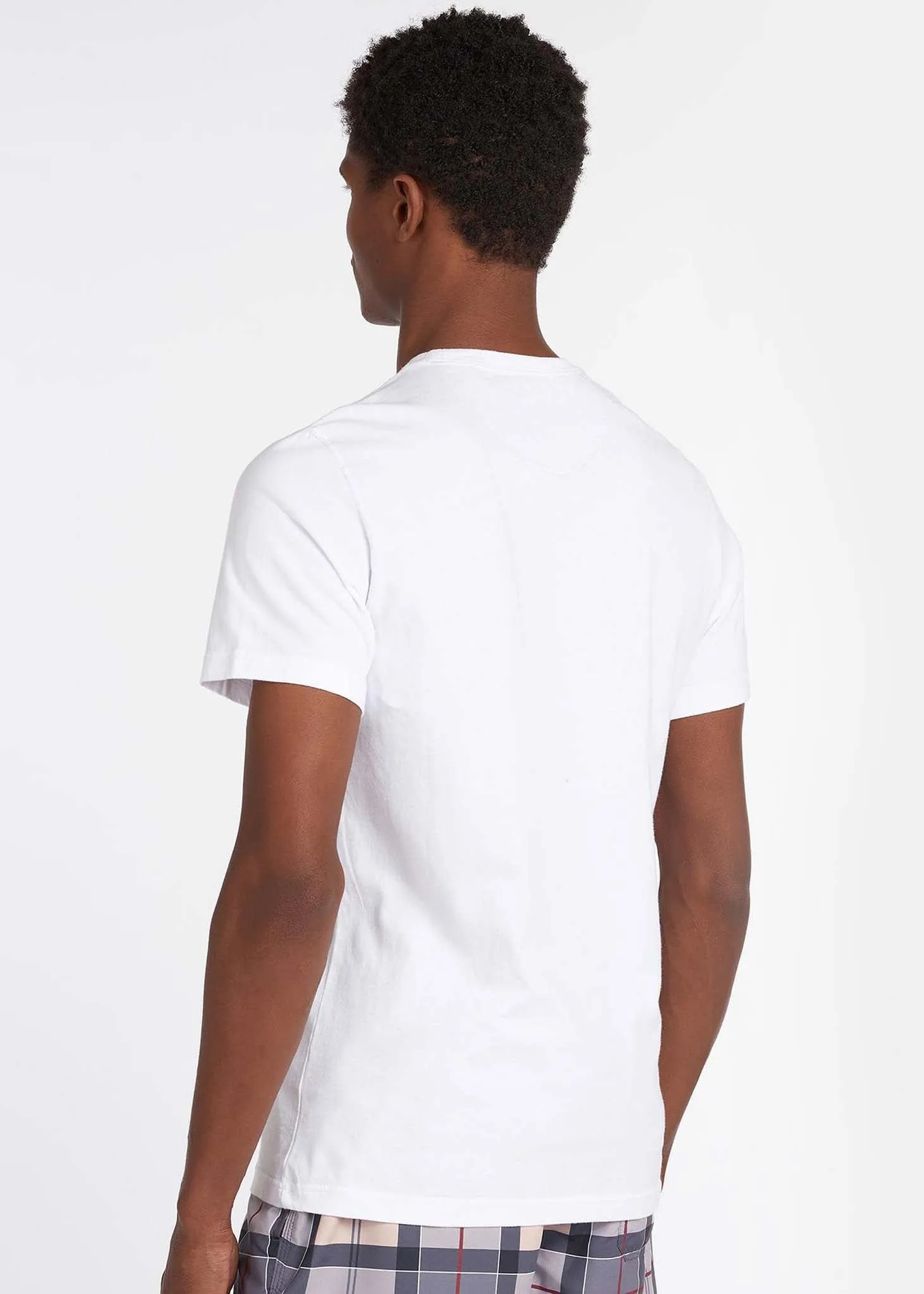 Tartan sports tee - white
