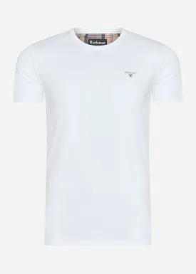 Tartan sports tee - white