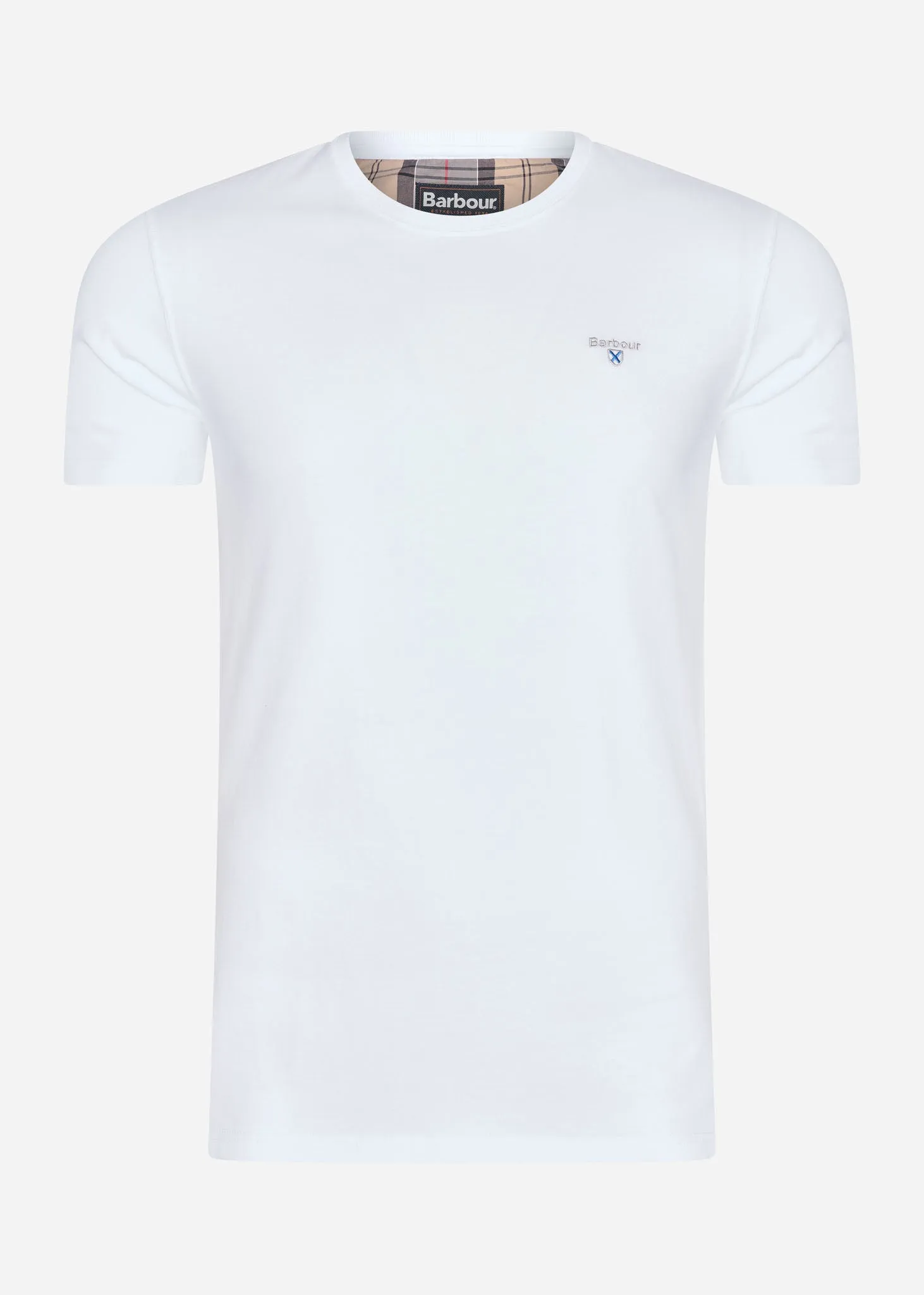 Tartan sports tee - white