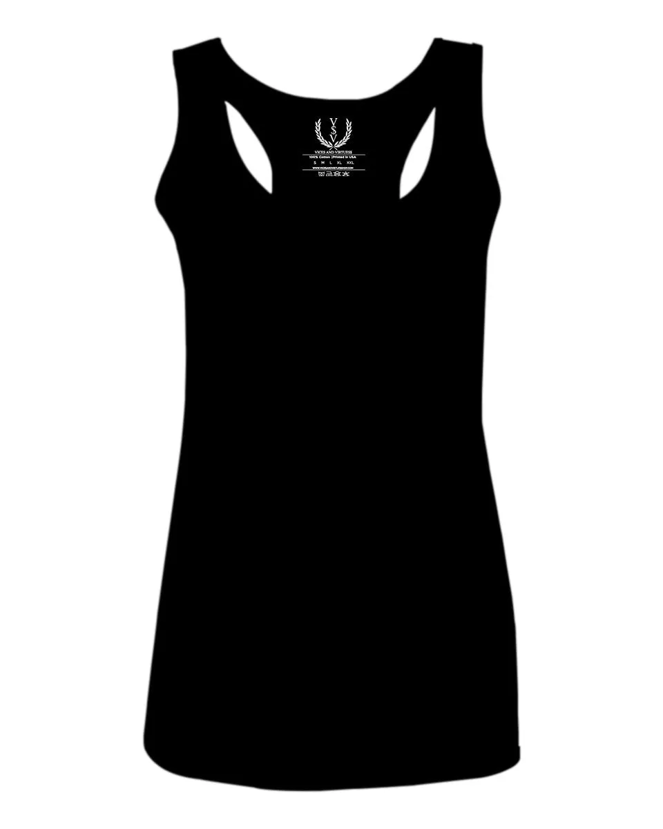 VICES AND VIRTUES Second Amendment Support American Flag Gun ar 15 Rights  women's Tank Top sleeveless Racerback