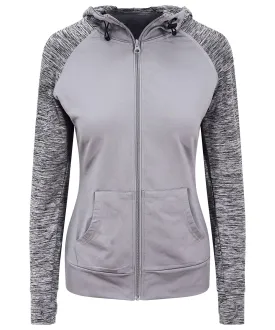 Womens cool contrast zoodie | Grey/Grey Melange