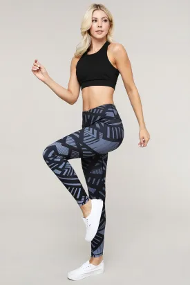 Ziggy Active Geometric Lines Sports Leggings